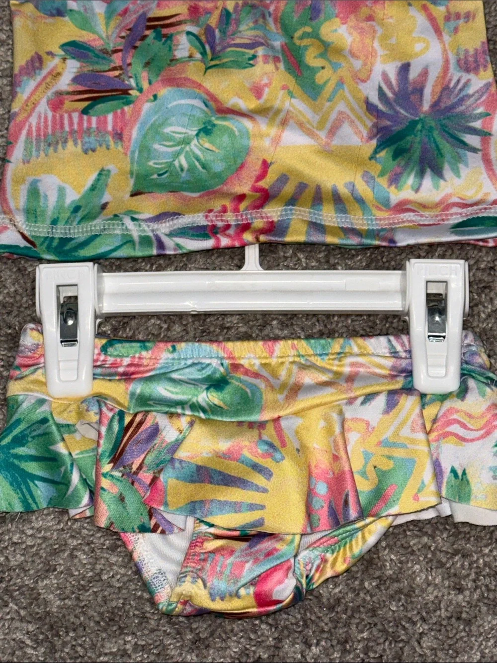 ROXY size 2T 2 piece set long sleeve swim top and bottoms floral tropical new